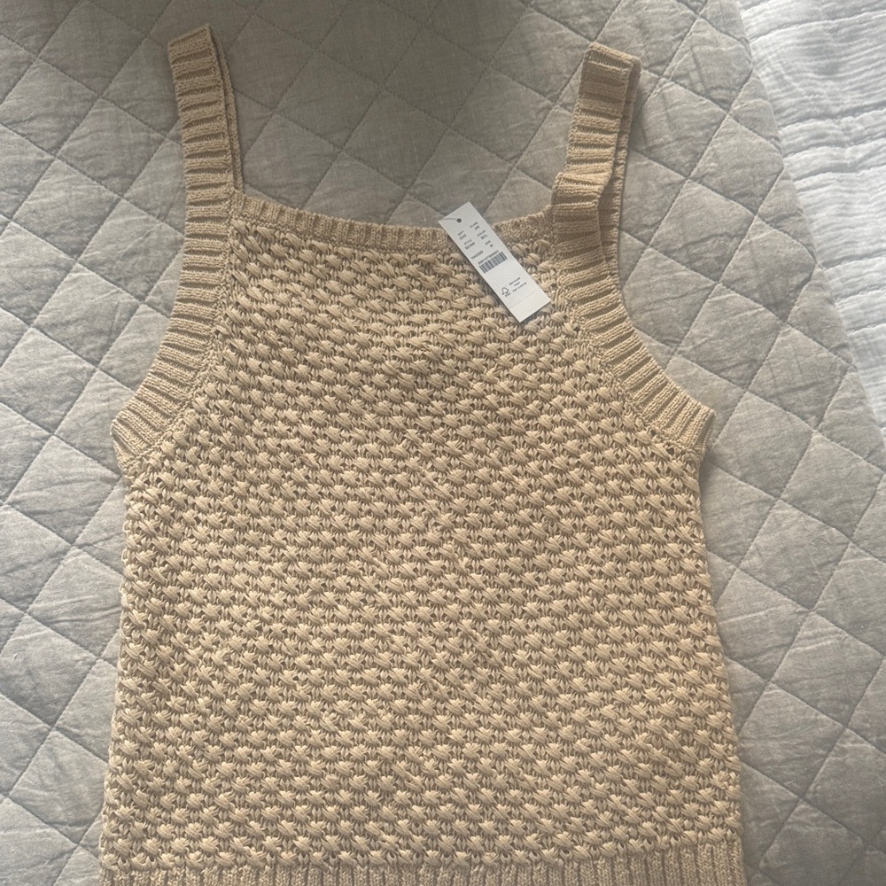 J. Crew Tan Textured Tank Top